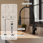 FORIOUS Antique Kitchen Faucet with Pull Down Sprayer, Oil Rubber Bronze, High Arc Single Handle Vintage Spring Sink Faucet 1 or 3 Hole for Pot Filler, Farmhouse Camper Laundry Camper