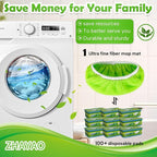3 Pack Reusable Microfiber Mop Pads for Swiffer Sweeper Mop, Wet & Dry Use, Compatible with 10-12 Inch Flat Mops, Washable, Fits All Types of Floors