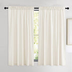 NICETOWN Luxury Velvet Curtains 63 inches, Sound Reducing Heavy Matt Solid Rod Pocket Room Darkening Drapes/Panels for Living Room (Ivory, 2 Panels, 63 inches Long)