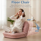 DUMOS Comfy Saucer Chair,Foldable Padded Chairs for Bedroom, Dorm & Gaming, Foldable Fashion Floor Chair with Back Support for Small Spaces,Hot New Pink