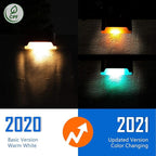 SOLPEX Color Changing Solar Deck Lights, 16 Pack Waterproof LED Lights for Decks,Stairs,Fences,Yards and Patios