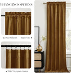 NICETOWN Gold Brown Velvet Curtains for Living Room 84 inches Long, Thick Warm and Smooth Energy Saving Room Darkening Vintage Home Decor, 2 Pieces, 52" W by 84" L