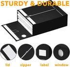 SpaceAid 3 Pack Bed Sheet Organizers and Storage, Foldable Organizer for Linen Closet, Set Folder Keeper With Window XL (Queen & King Size) Bedding Container (Black)