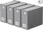 SpaceAid 4 Pack Bed Sheet Organizers and Storage, Foldable Organizer for Linen Closet, Sheets Set Folder Keeper with Window XL (Queen & King Size) Organizing Bedding Container, Gray 91ZDSN-SL01-G4