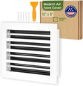 Modern Air Vent Cover 10x8 (Duct Opening) - Decorative White Aluminum Linear Slot Diffuser for Wall, Ceiling, Floor Register - Quiet Operation HVAC Grille for Home with Adjustable Airflow