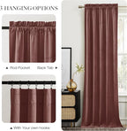 NICETOWN Wild Rose Velvet Curtains, Rod Pocket Velvet Drapes, Media Movie Theater Room Decor for Living Room, Super Soft Luxury Velvet Room Darkening Drapes for Home Decor (1 Pair, W52 x L96 inches)