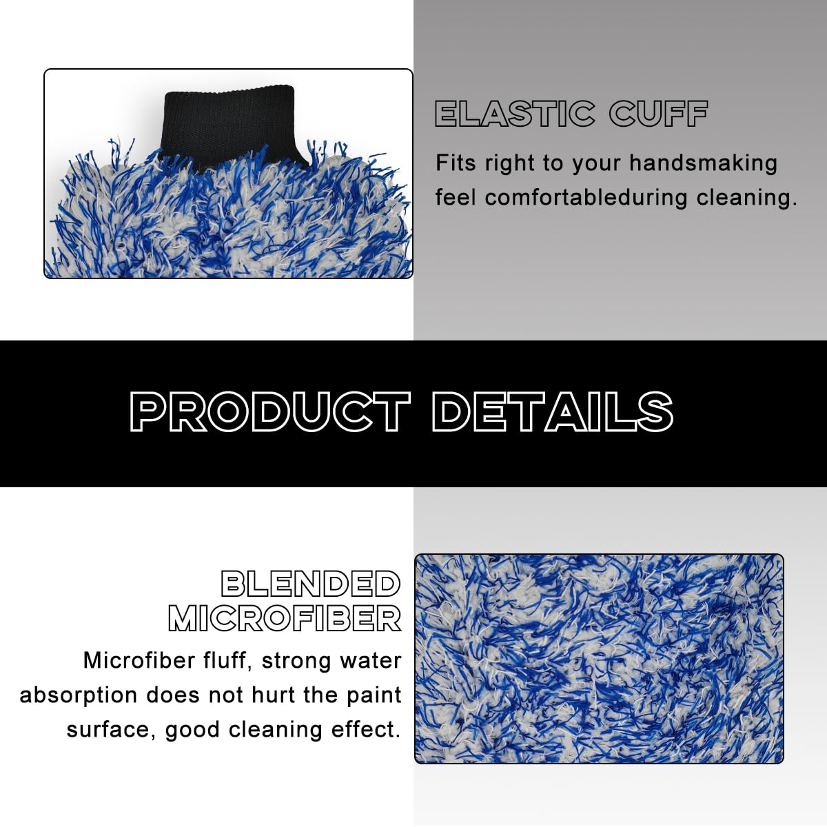 8"×10" Soft & Scratch-Free Premium Plush Microfiber Washing Glove
