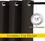 NICETOWN Blackout Curtains for Windows 54 inch Length - Solid Thermal Insulated Grommet Light Reducing Panels Window Treatment for Living Room (Toffee Brown, 2 Panels = 92" Wide)