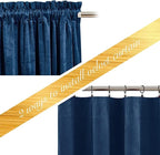 NICETOWN Navy Blue Velvet Curtains 84 inches for Bedroom, Sound Reducing Heavy-Duty Solid Rod Pocket Light Blocking Drapes/Panels for Living Room (2 Panels, 52 inches Wide Each Panel)