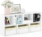 Furinno LUDER Book Shelf, 7-Cube Bookshelf, Bookcase with Open Shelves, 9.4 x 19.5 x 41.7, Easy Assembly, for Living Room, Bedroom, Home Office, White