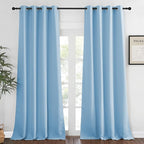 NICETOWN Blackout Room Darkening Window Curtain - Thermal Insulated Solid Grommet Blackout Patio Door Curtain/Drape for Living Room (Blue, 1 Panel, 52 by 95-inch)