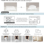 MIULEE Throw Pillows Inserts, Pack of 4 12x20 Inch 100% Virgin Fiber Filling Bed Couch Pillows
