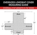 Easy-Going Sofa Slipcover Reversible Loveseat Sofa Cover Couch Cover for 2 Cushion Couch Furniture Protector with Elastic Straps for Pets Kids Dog Cat (Oversized Loveseat, Orange/Black)