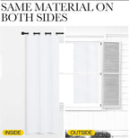 NICETOWN White Samll Window Blackout Curtain Panels, Set of 2, 42 inches x 78 inches, 50% Light Blocking Curtains for Bedroom & Dining Room Window