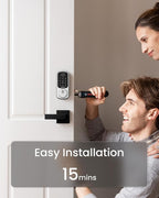 DESLOC Smart Door Lock B200, Smart Deadbolt Lock, Keyless Entry Door Lock, Fingerprint Smart Lock, Smart Locks for Front Door, App Control, Touchscreen Keypad Deadbolts,12-Month Battery, BHMA Grade3