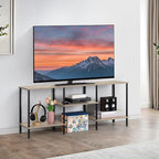 50 Inch TV Stand for Bedroom Rustic Grey Entertainment Center with Storage 3 Tier TV Consoles for Living Room TV Console Table Media Cabinet with Open Storage Shelves for 50 43 40 32 Inch TV