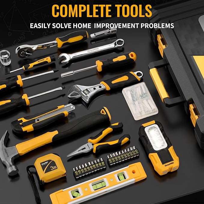 219PCS Tool Set Tool Kit For Home, Car Motorcycle Automotive Basic Dorm Starter Household Hand Tool Kits, Mechanics Tools Set For Women, Portable Plastic Tool Boxes Organizers And Storage Case
