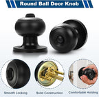 Estmoon 5 Pack Interior Door Knobs Black Privacy Door Handle, Keyless Door Locks for Interior Doors Locks for Bedroom/Bathroom, Interior Lockset for Left/Right Handled Doors
