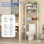 samstar 4 Tier Over The Toilet Storage Rack, Bathroom Organizer Shelves Cabinet Above Toilet, with Adjustable Height Freestanding Shelf Space Saver, White