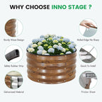 INNO STAG 3 Pcs Round Galvanized Raised Garden Bed — 2×2×1ft Planter Box Outdoor Raised Beds Kit for Gardening Vegetables, Fruits, Herbs, and Flowers, Grain