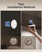 EZVALO Under Cabinet Lighting with Charging Station,1000mAh Rechargeable Puck Lights with Remote, 3 Color Temps & 12 RGB Closet Lights, Dimmable Motion Sensor Lights for Shelf, Kitchen (3 Packs)