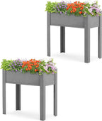 Raised Garden Bed with Legs (31x16x31''), Solid Wood Elevated Planter Box for Outdoor
