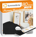 XL Picture Hanging Strips Heavy Duty, 80 Strips Damage Free Removal Picture Hangers for Wall, Sticky Hook & Loop Adhesive Strips for Poster/Picture/Home/Office, 40 Pairs/X-Large, Black