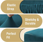 H.VERSAILTEX Velvet Dining Chair Covers Stretch Chair Covers for Dining Room Set of 2 Parson Chair Slipcovers Chair Protectors Covers Dining, Soft Thick Solid Velvet Fabric Washable, Deep Teal