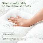 Ultra Soft Full Size Mattress Topper - Viscose Made from Bamboo Pillow Top Mattress Pad for Back Pain Relief - Naturally Cooling for Hot Sleepers, White