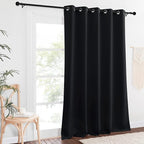 NICETOWN Black Out 110 inch Curtain for Sliding Door, Grommet Thermal Insulated Blackout Curtain Window Treatment Sound Reducing for Bedroom/Living Room, W66 x L110, 1 Panel