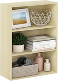 Furinno PASIR Book Shelf, 3-Tier Bookshelf, Storage Shelves Bookcase, 9.7 x 23.7 x 31.5, for Living Room, Bedroom, Home Office, Steam Beech