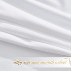 NICETOWN Pure White Velvet Curtains 96 inches Long 2 Panels (52-inch Wide), Farmhouse and Sleek Velvet Drapes and Curtains for Doorway, Office, Dorm