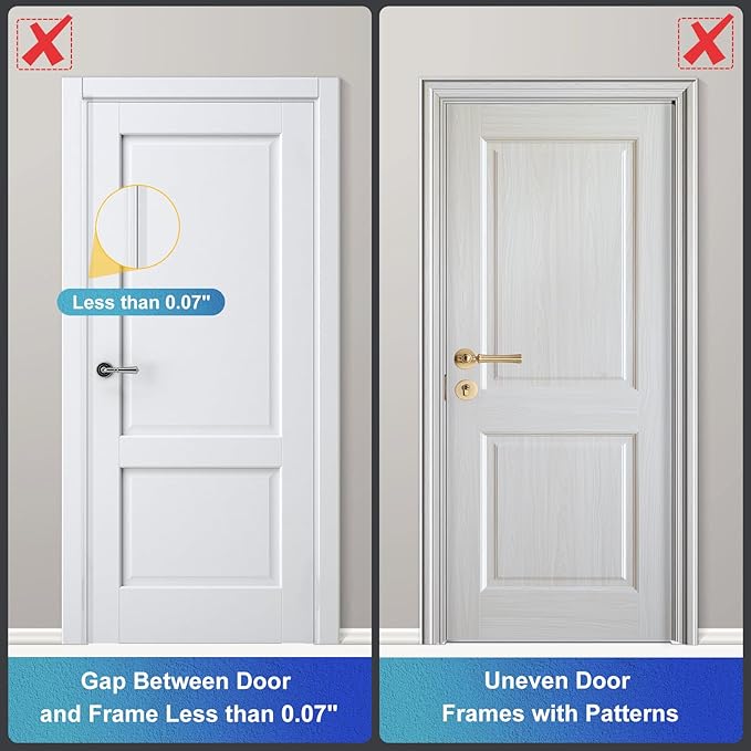 Door Reinforcement Lock Withstands 800lbs of Force - Silver Extra Proof Door Lock for Kids Safety Drilling Required, Prevents Unauthorized Entry, Add a Door Security Lock for Home Safety & Privacy