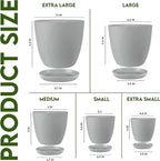 Utopia Home - Plant Pots Indoor with Drainage - 7/6.6/6/5.3/4.8 Inches Flower Pots for Indoor Planter - 5 Pack Plastic Planters - Ideal for Stocking Stuffers or Home Christmas Decorations - Gray