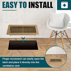 VOISEN Floor Register 4x10, 8 Pack Brown Floor Register Vents,Heavy Duty Steel Walkable Floor Grates