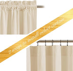 NICETOWN Beige Velvet Curtains 72 inches 2 Panels Set, Thermal Insulated Heavy Matt Rod Pocket Room Darkening Drapes, Privacy Protect Panels for Living Room