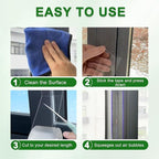 Transparent Window Weather Sealing Tape 2 Inch x 33 FT Weather Stripping Residue-Free Clear Window Insulation Tape for Doors Windows and Shower Glass Gaps