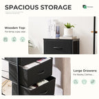 Dresser for Bedroom with 4 Drawers, Anti-Tip Tall Fabric Chests Storage Organizer Tower Furniture with Wooden Top Metal Frame for Clothes, Closet, Living Room, Hallway, Entryway