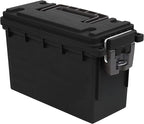 Sheffield 12629 Ammo Storage Box, Stackable .30 Cal Field Boxes, Water and Dust Resistant, Lockable Storage Box with Handle, Secures Hunting Gear, Supplies, and Bullets, Made in USA, Black, 1-Pack