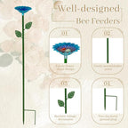 8 Pack Bee Watering Station, Bee Bath for Garden Metal Bee Water Feeder with Flower Design, Colorful Butterfly Bee Bath Bowl for Outdoor Garden Yard Decor