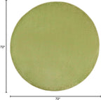 Nourison Home Nourison Essentials Green 6' x Round Area Rug - Easy Clean, Non Shedding, Bed Room, Living Room, Dining Room, Kitchen (6' x Round)