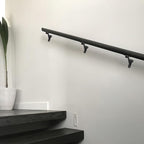 khtumeware 2 Pack 3 Inch Matte Black Hand Rail Bracket Heavy Duty Hardware for Stairways, Home or Office Stair Support Handrail Brackets