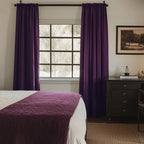 NICETOWN Purple Velvet Curtains 90 inch Long for Yoga Room, Dark Purple - Rod Pocket Romantic Vibe Home Decor Luxury Blackout Window Treatments for Bedroom and Living Room(2 Pieces, 52" Wide)