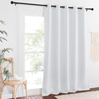 NICETOWN Room Divider Curtain 110 inches Long, Grommet Room Darkening Curtain Thermal Window Treatment Sound Dampening for Sliding Glass Door, Greyish White, W66 x L110, 1 Panel