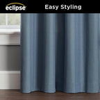 ECLIPSE Kendall Modern Blackout Thermal Rod Pocket Window Curtain for Bedroom or Living Room (1 Panel), 42" x 63", Slate