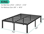 Metal Platform Bed Frame 12 Inch Tall,No Box Spring Needed,King Size Bed with Heavy Duty Strong Support Slats,Easy to Assemble,Black