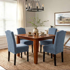 H.VERSAILTEX Velvet Dining Chair Covers Stretch Chair Covers for Dining Room Set of 2 Parson Chair Slipcovers Chair Protectors Covers Dining, Soft Thick Solid Velvet Fabric Washable, Stone Blue