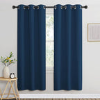 NICETOWN Blackout Window Curtains 72 inches Long, Thermal Insulated Grommet Room Darkening Window Treatments for Bedroom/Living Room, Moroccan Blue, Set of 2, W37 x L72