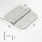 3 Pack Rounded Satin Nickel Door Hinges 3.5 Inch 5/8"Radius No Squeak Ball Bearing Interior 3-1/2"Flat Iron Bifold Residential Standard Bedroom Indoor for Doors 3 ½" Hardware Control House Home Decor