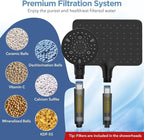MakeFit Dual Filtered Rain Shower Head Combo, High Pressure Handheld Shower Head with Adjustable Bar - Rainfall Shower Head And Showerhead with Filter for Hard Water - Removes Chlorine